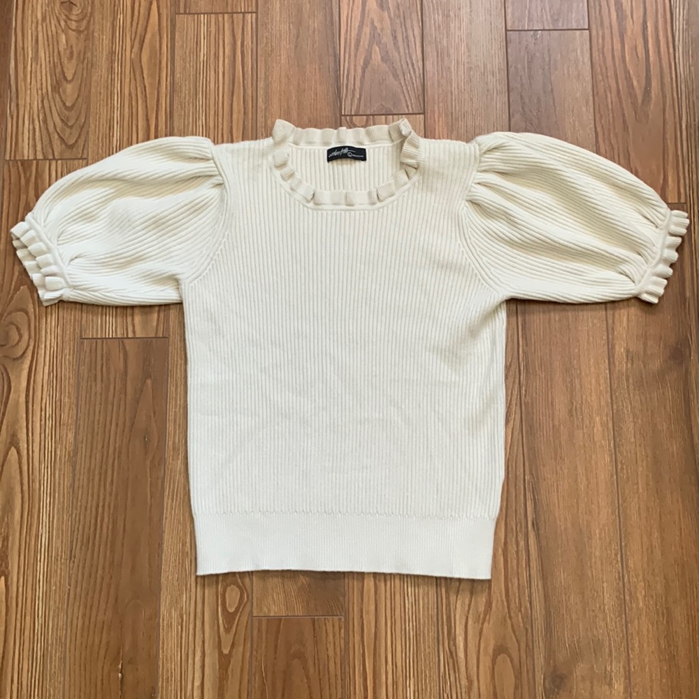 Vici “A Little Bit of Love Puffed Sleeve” Knit Top